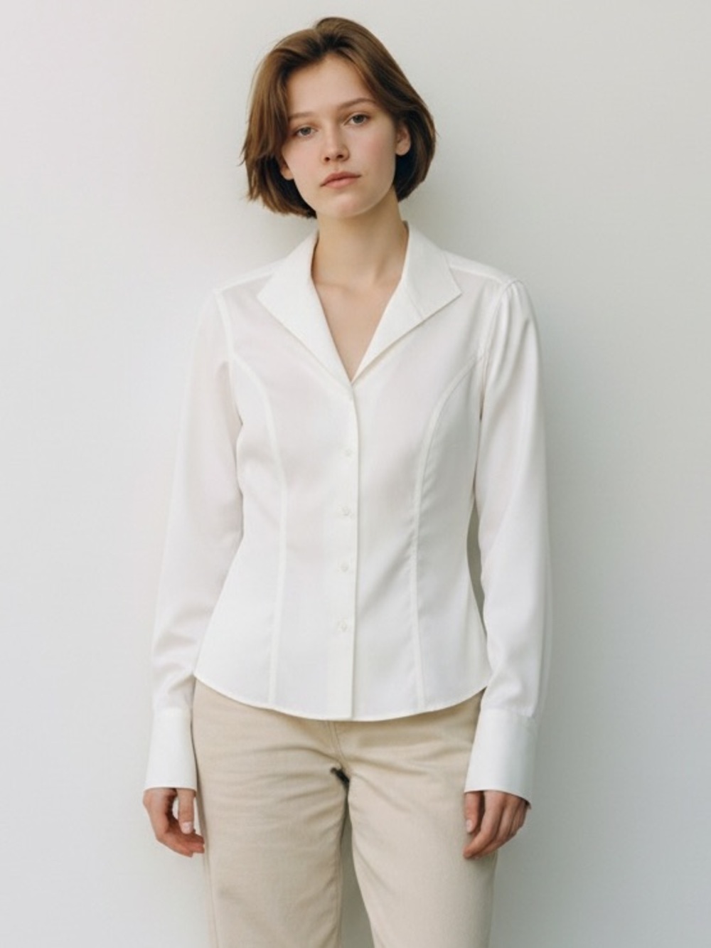Brooks Brothers 1818 White Semi-Fitted Cotton Button Front Blouse Size 2